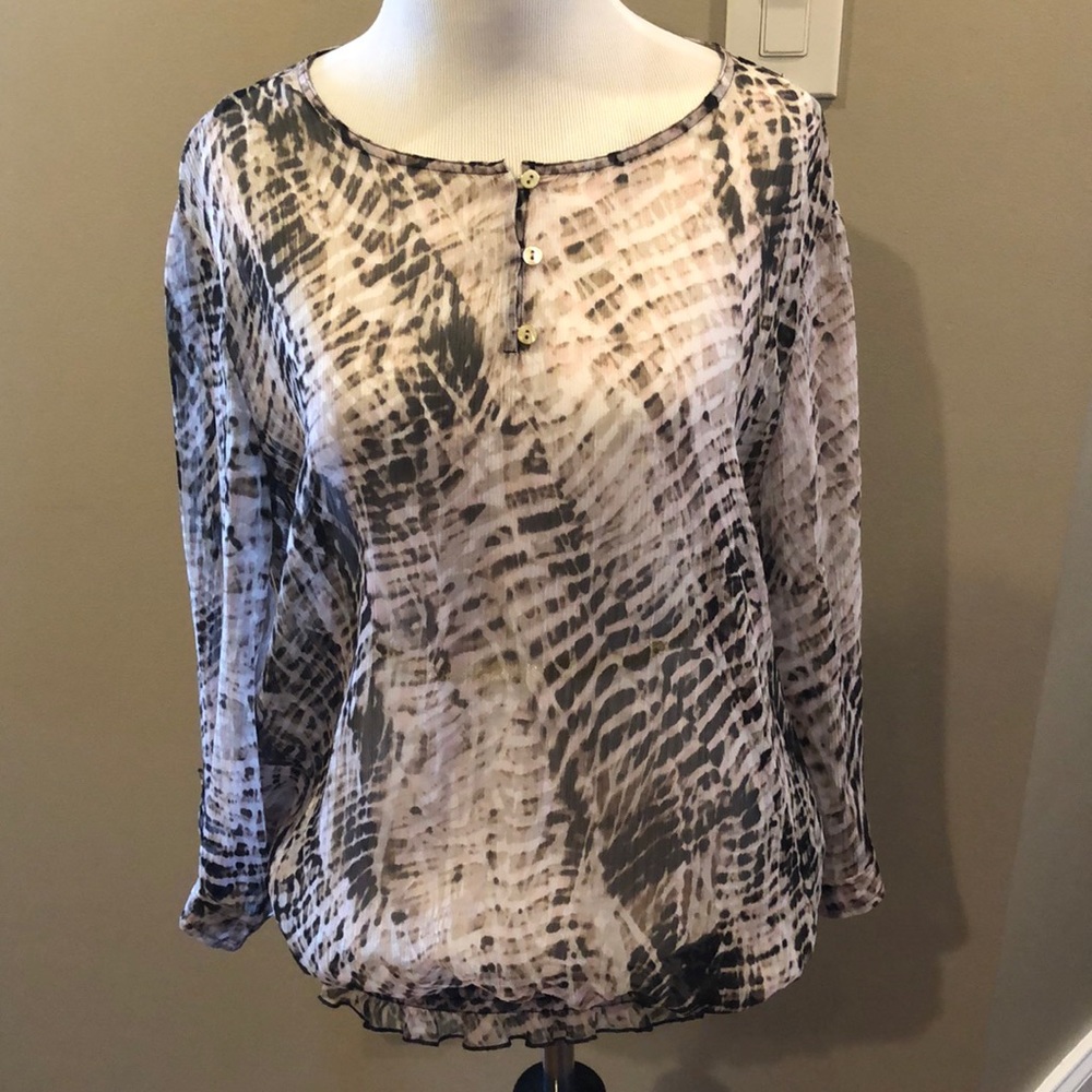 Chico’s snakeskin blouse. Size Large